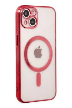 CepteToptan iPhone 14 Plus Kılıf Magneticsafe Lazer Silikon - Kırmızı - DROPX6202-9440