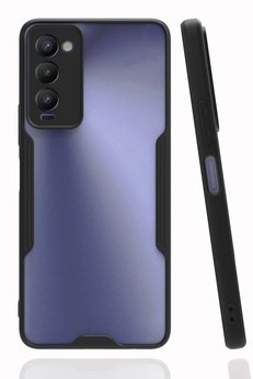 CepteToptan Tecno Camon 18 Kılıf Platin Silikon - Siyah - DROPX5798-6782