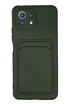 CepteToptan Xiaomi Mi 11 Kılıf Kelvin Kartvizitli Silikon - Koyu Yeşil - DROPX7195-8529