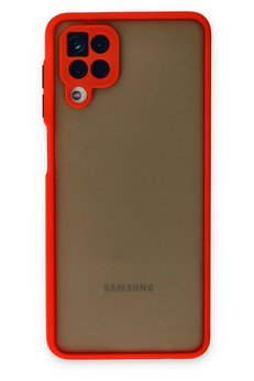 CepteToptan Samsung Galaxy A12 Kılıf Montreal Silikon Kapak - Kırmızı - DROPX4579-8524