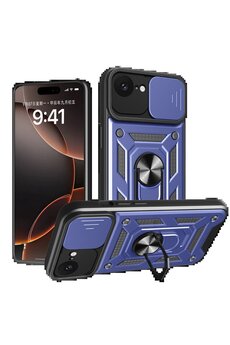 CepteToptan iPhone 16E Kılıf Pars Lens Yüzüklü Silikon - Lacivert - DROPX5118-7505
