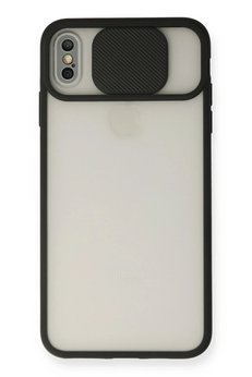 CepteToptan iPhone XS Max Kılıf Palm Buzlu Kamera Sürgülü Silikon - Siyah - DROPX8491-4660