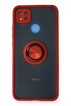 CepteToptan Xiaomi Redmi 9C Kılıf Montreal Yüzüklü Silikon Kapak - Kırmızı - DROPX1718-3320