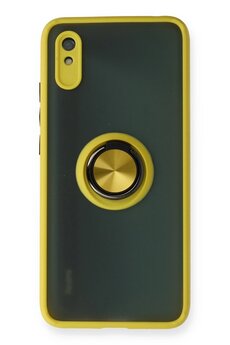 CepteToptan Xiaomi Redmi 9A Kılıf Montreal Yüzüklü Silikon Kapak - Sarı - DROPX5733-1707