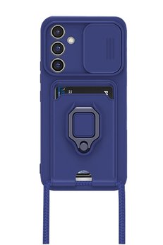 CepteToptan Samsung Galaxy A25 5G Kılıf Zuma Kartvizitli Yüzüklü Silikon - Lacivert - DROPX5780-3826