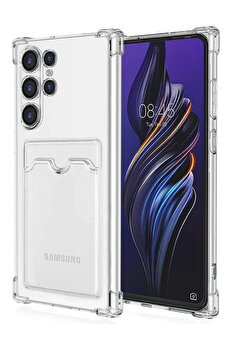 CepteToptan Samsung Galaxy S24 Ultra Kılıf Kart Şeffaf Silikon - Şeffaf - DROPX9933-7913