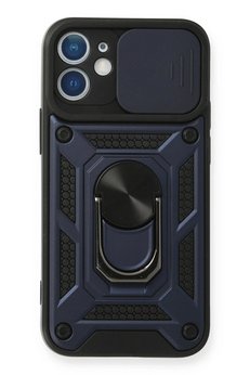 CepteToptan iPhone 12 Kılıf Pars Lens Yüzüklü Silikon - Lacivert - DROPX4304-6786