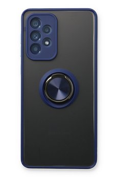 CepteToptan Samsung Galaxy A73 5G Kılıf Montreal Yüzüklü Silikon Kapak - Lacivert - DROPX7479-2914