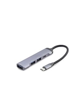 Evimdeyokyok Type-C 3.0 Hub Pd 100W 4 Port 5 Gbps Gri Hdx7040