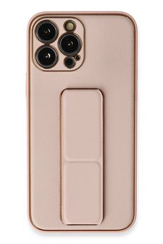 CepteToptan iPhone 13 Pro Kılıf Coco Deri Standlı Kapak - Pembe - DROPX1156-9199