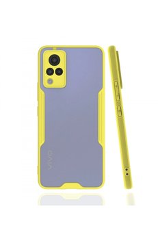 CepteToptan Vivo V21 Kılıf Platin Silikon - Sarı - DROPX6383-8406