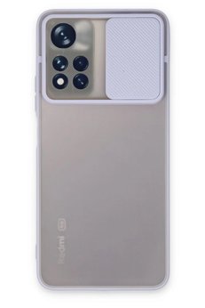 CepteToptan Xiaomi Redmi Note 11T Kılıf Palm Buzlu Kamera Sürgülü Silikon - Lila - DROPX1420-7361
