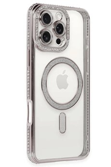 CepteToptan iPhone 16 Pro Kılıf Joke Simli Magneticsafe Kılıf - Pembe - DROPX4828-5099