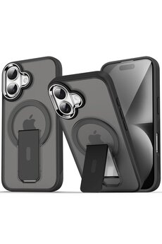 CepteToptan iPhone 16 Plus Kılıf Tork Magsafe Standlı Kapak - Siyah - DROPX9550-2581