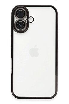 CepteToptan iPhone 16 Kılıf Lensli Silikon - Siyah - DROPX5596-6332