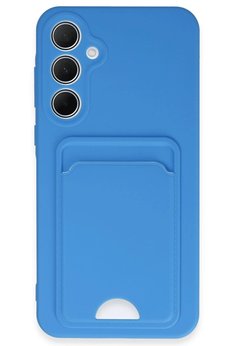 CepteToptan Samsung Galaxy A35 5G Kılıf Kelvin Kartvizitli Silikon - Mavi - DROPX2361-6159