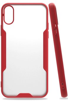 CepteToptan iPhone X Kılıf Platin Silikon - Kırmızı - DROPX6961-1424