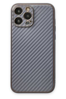 CepteToptan iPhone 13 Pro Max Kılıf Coco Karbon Silikon - Gri - DROPX6111-1005