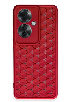 CepteToptan Oppo Reno 11F Kılıf Petek Silikon Kapak - Kırmızı - DROPX9697-8654