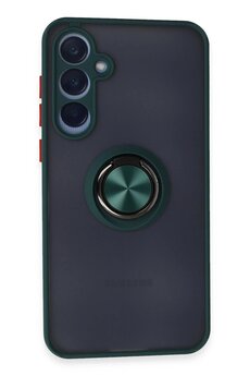 CepteToptan Samsung Galaxy A15 4G Kılıf Montreal Yüzüklü Silikon Kapak - Yeşil - DROPX2962-4688
