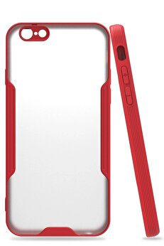 CepteToptan iPhone 6 Kılıf Platin Silikon - Kırmızı - DROPX3541-7278