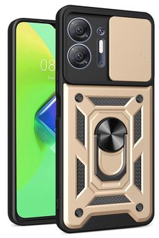 CepteToptan İnfinix Hot 30 5G Kılıf Pars Lens Yüzüklü Silikon - Gold - DROPX6523-6526