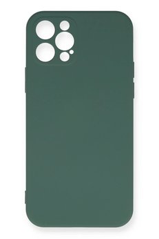 CepteToptan iPhone 12 Pro Max Kılıf Nano içi Kadife Silikon - Koyu Yeşil - DROPX6040-6089