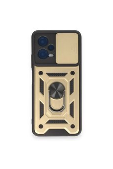 CepteToptan Xiaomi Redmi Note 12 4G Kılıf Pars Lens Yüzüklü Silikon - Gold - DROPX5047-8722