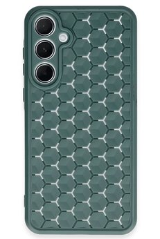 CepteToptan Samsung Galaxy A35 5G Kılıf Petek Silikon Kapak - Koyu Yeşil - DROPX1927-4339
