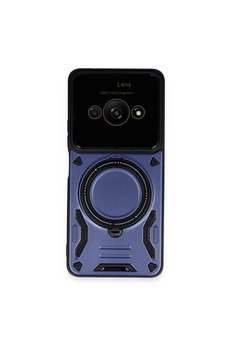 CepteToptan Xiaomi Poco C61 Kılıf Joy Lens Standlı Kapak - Lacivert - DROPX7166-8113