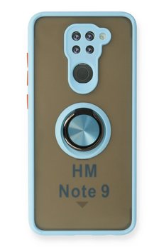 CepteToptan Xiaomi Redmi Note 9 Kılıf Montreal Yüzüklü Silikon Kapak - Buz Mavi - DROPX6047-3208