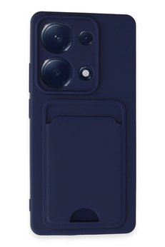 CepteToptan Xiaomi Redmi Note 13 Pro 4G Kılıf Kelvin Kartvizitli Silikon - Lacivert - DROPX3750-5952