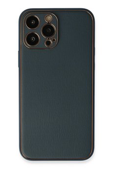 CepteToptan iPhone 13 Pro Kılıf Coco Deri Silikon Kapak - Mavi - DROPX4485-5871