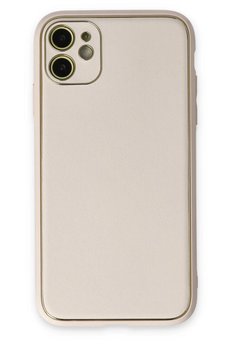 CepteToptan iPhone 12 Kılıf Coco Deri Silikon Kapak - Beyaz - DROPX3634-1629