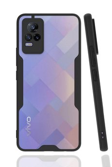 CepteToptan Vivo V21e Kılıf Platin Silikon - Siyah - DROPX9797-7339