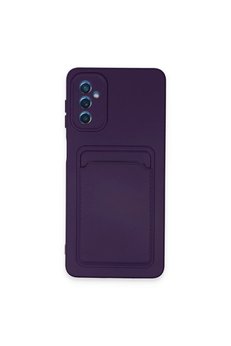 CepteToptan Samsung Galaxy A14 4G Kılıf Kelvin Kartvizitli Silikon - Derin Mor - DROPX8255-4013