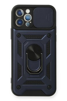 CepteToptan iPhone 12 Pro Kılıf Pars Lens Yüzüklü Silikon - Lacivert - DROPX7550-7375