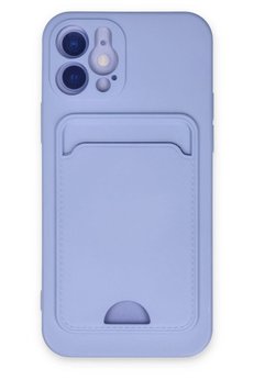 CepteToptan iPhone 12 Kılıf Kelvin Kartvizitli Silikon - Lila - DROPX3015-9080
