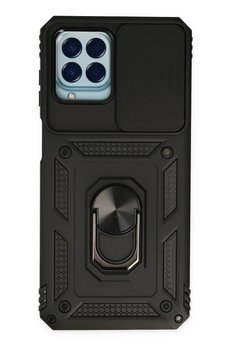 CepteToptan Samsung Galaxy M33 Kılıf Pars Lens Yüzüklü Silikon - Siyah - DROPX6515-6303