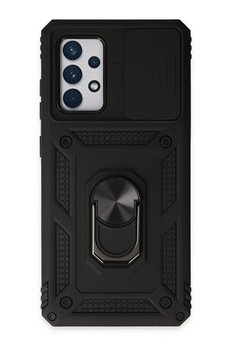 CepteToptan Samsung Galaxy A72 Kılıf Pars Lens Yüzüklü Silikon - Siyah - DROPX2870-7538