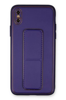 CepteToptan iPhone XS Max Kılıf Coco Deri Standlı Kapak - Mor - DROPX8648-3526