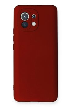 CepteToptan Xiaomi Mi 11 Kılıf First Silikon - Bordo - DROPX7613-1142
