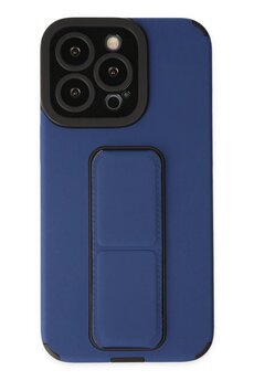 CepteToptan iPhone 13 Pro Max Kılıf Mega Standlı Silikon - Mavi - DROPX5477-3607