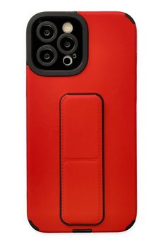 CepteToptan iPhone 12 Pro Max Kılıf Mega Standlı Silikon - Kırmızı - DROPX9211-2476