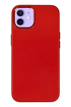 CepteToptan iPhone 12 Kılıf Asya Deri Silikon - Kırmızı - DROPX2974-7634