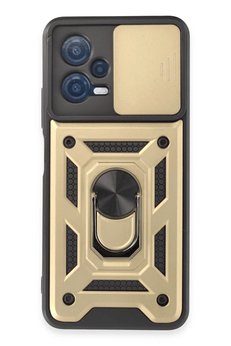 CepteToptan Xiaomi Redmi Note 12 5G Kılıf Pars Lens Yüzüklü Silikon - Gold - DROPX1996-3331