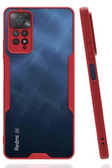 CepteToptan Xiaomi Redmi Note 11 Pro Kılıf Platin Silikon - Kırmızı - DROPX7062-3352