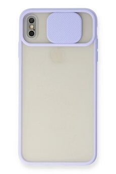CepteToptan iPhone X Kılıf Palm Buzlu Kamera Sürgülü Silikon - Lila - DROPX3384-4541