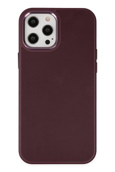 CepteToptan iPhone 12 Pro Max Kılıf Asya Deri Silikon - Mürdüm - DROPX2891-4547