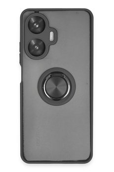 CepteToptan Realme C55 Kılıf Montreal Yüzüklü Silikon Kapak - Siyah - DROPX9719-4381